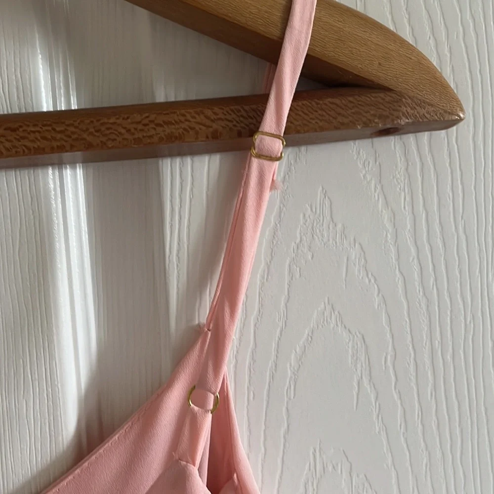 PinkBlush Pink Maxi Dress Semi Sheer Lined Dress Size Small - Picture 5 of 9